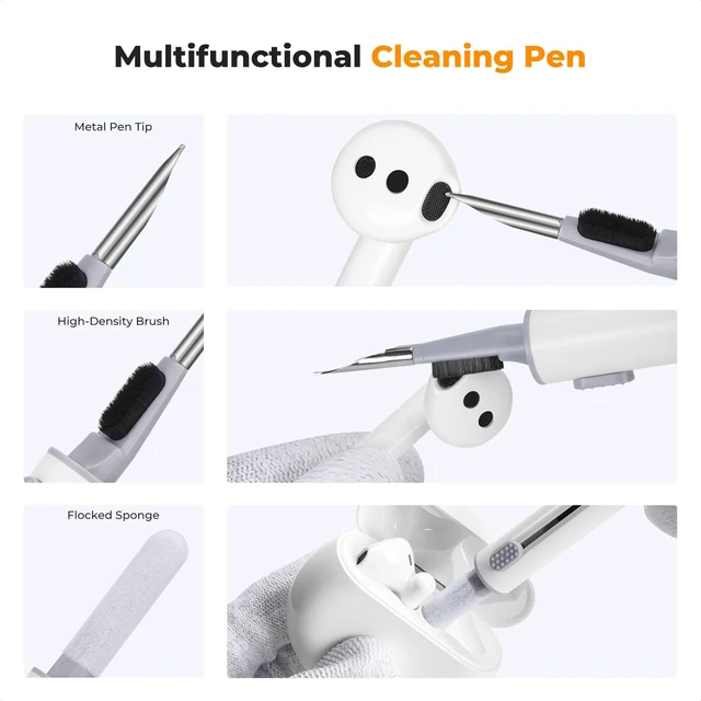 Alt view image 3 of 7 - 8-1 Cleaner Cleaning Tool Kit for Cleaning Bluetooth Earphones | Safe Odorless Reusable Cleaner, Cleaning Gel Removes Oil And Dust, 75% Alcohol Swabs, Lightweight Portable, Device Use,MM04