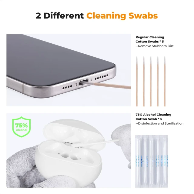 Alt view image 5 of 7 - 8-1 Cleaner Cleaning Tool Kit for Cleaning Bluetooth Earphones | Safe Odorless Reusable Cleaner, Cleaning Gel Removes Oil And Dust, 75% Alcohol Swabs, Lightweight Portable, Device Use,MM04