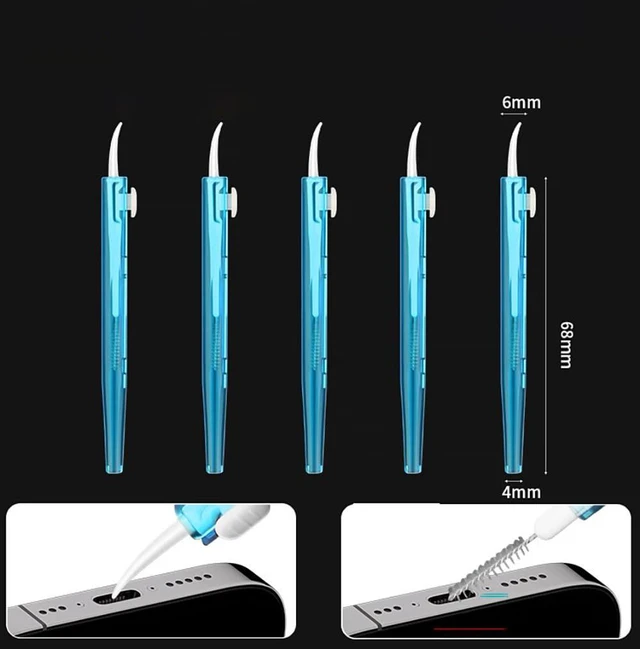 Alt view image 2 of 7 - 5Pcs Cleaning Kit Dual Side Multifunction Tools for iPhone 17 Pro Max Blue | Anti-Clogging Mini Brushes Cleaner for Phone Camera Lens, Speaker and Receiver, Dual Side Multifunctional Cleaning Tool