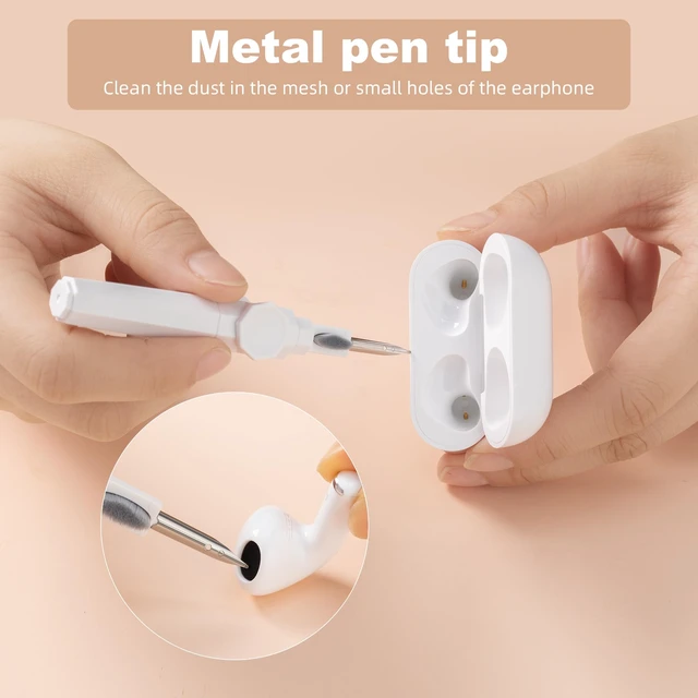 Alt view image 4 of 7 - 360° Rotating Cleaner Kit for Airpods Pro 1 2 3 Multi-Function Cleaning Pen with Soft Brush Flocking Sponge for Bluetooth Earphones Case Cleaning Tools