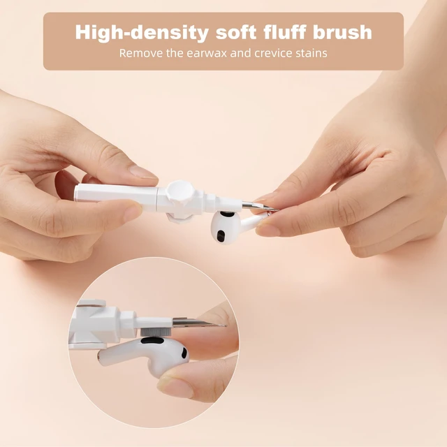Alt view image 5 of 7 - 360° Rotating Cleaner Kit for Airpods Pro 1 2 3 Multi-Function Cleaning Pen with Soft Brush Flocking Sponge for Bluetooth Earphones Case Cleaning Tools