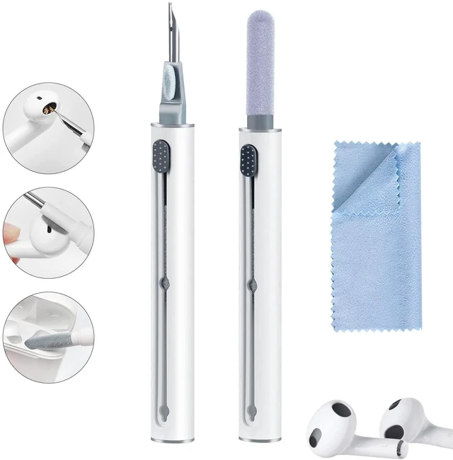 Main image of Airpod Cleaner Kit, Earbud Cleaning Kit for Airpods Pro 1 2 3,Multi-Function Cleaning Pen with Soft Brush Flocking Sponge, Suitable for Bluetooth Headset, Charging Box, Mobile Phone,Earbud (1Pcs)