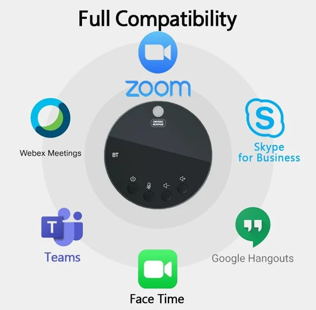 Alt view image 6 of 6 - Cykvis Conference Speaker and Microphone, Bluetooth Speakerphone for Small Meeting Room & Home OfficeWireless Conference Speaker 360°Voice Pick up with Noise Cancellation Mics for Computer/Laptop