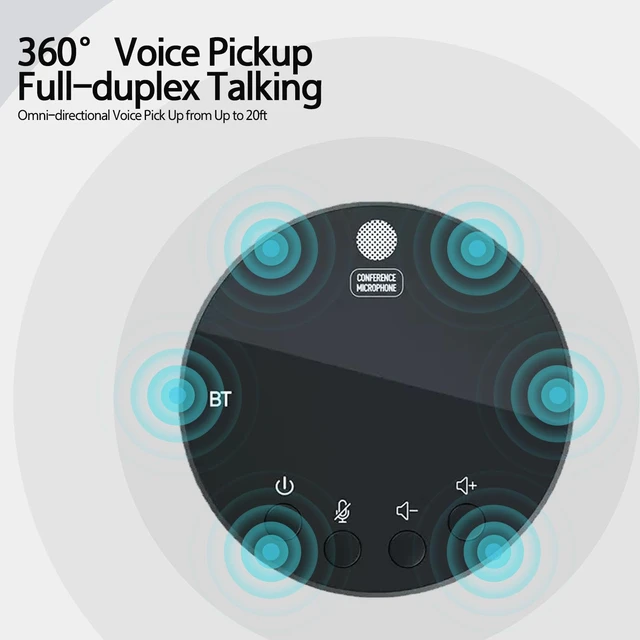 Alt view image 3 of 6 - Cykvis Conference Speaker and Microphone, Bluetooth Speakerphone for Small Meeting Room & Home OfficeWireless Conference Speaker 360°Voice Pick up with Noise Cancellation Mics for Computer/Laptop
