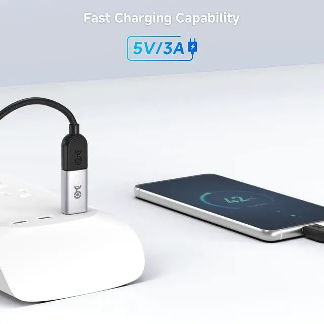 Alt view image 3 of 7 - Cable Matters 2-Pack 10Gbps USB C to USB Adapter, USBC Male to USBA Female | Fast Charging, High-Speed Data Transfer, Reversible USB-C Port, for iPhone 17/16, iPad Pro, Galaxy S23