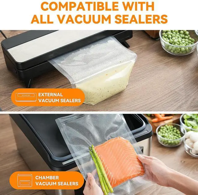 Alt view image 5 of 7 - Vacuum Sealer Bags 50 Count (8×12), Heavy-Duty BPA-Free Food Storage Bags, Puncture-Resistant, Freezer & Sous Vide Safe, Compatible with All Vacuum Sealers