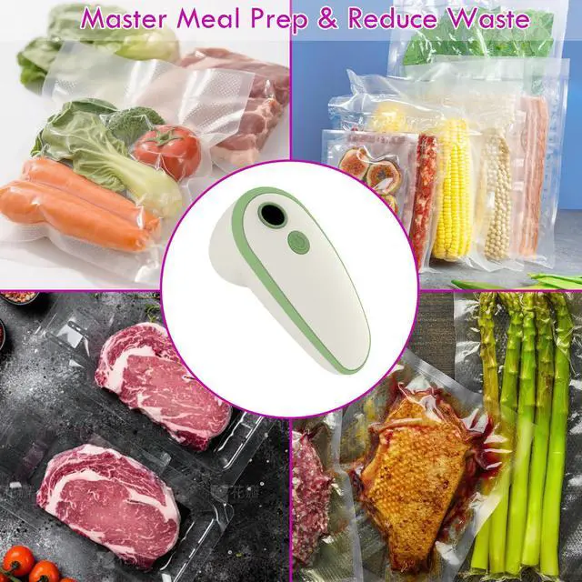 Alt view image 7 of 7 - Handheld Vacuum Sealer for Food with 20 Reusable Bags,Portable Rechargeable Powerful Compact Vacuum Sealer Machine for Kitchen & Camping