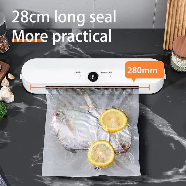 Alt view image 2 of 6 - Vacuum Sealer Machine for Food, Dry & Moist Mode, 60KPa Strong Suction, 22s Fast Sealing, Compact Automatic Sealing Machine, 11" Wide Seal Strip, Includes 10 Sealer Bags