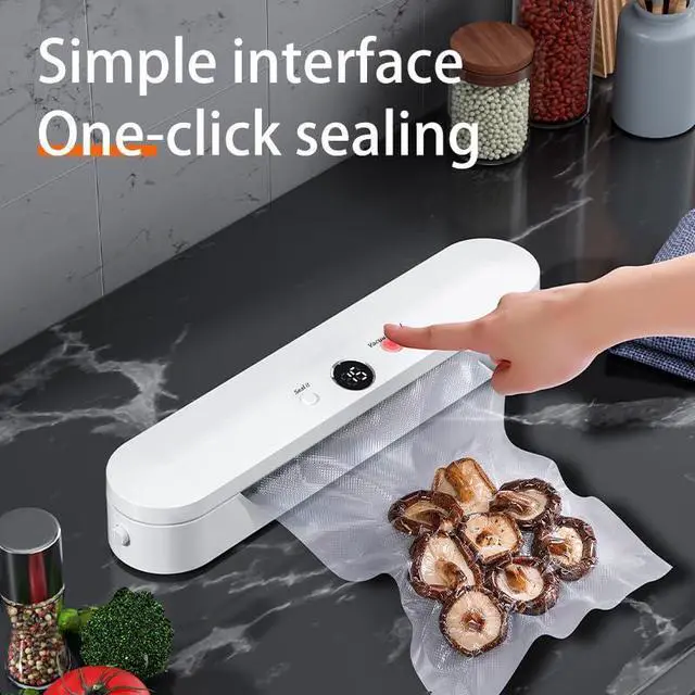 Alt view image 3 of 6 - Vacuum Sealer Machine for Food, Dry & Moist Mode, 60KPa Strong Suction, 22s Fast Sealing, Compact Automatic Sealing Machine, 11" Wide Seal Strip, Includes 10 Sealer Bags