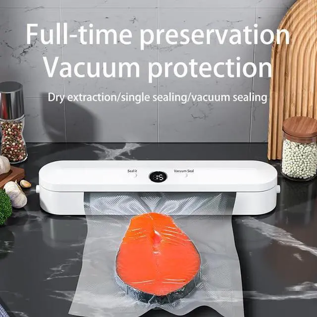 Alt view image 4 of 6 - Vacuum Sealer Machine for Food, Dry & Moist Mode, 60KPa Strong Suction, 22s Fast Sealing, Compact Automatic Sealing Machine, 11" Wide Seal Strip, Includes 10 Sealer Bags