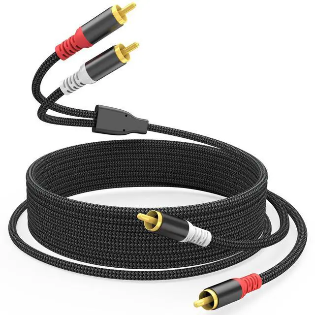 Main image of RCA Audio Cable 25FT - Dual Shielded Noise Free Durable Braided Male to Male Long Audio Cord for Home Theater/Amplifier/Subwoofer/Speaker/Audio Receiver/Vinyl Record Player/SoundBar - 25 feet