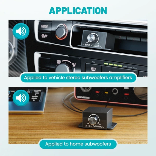 Alt view image 4 of 7 - Universal Car Amplifier RCA Level Controller, Car Audio Bass Control Knob, High Quality Sub Amp Volume Control Cable for Car, Motorcycle, Speakers, Home Theater