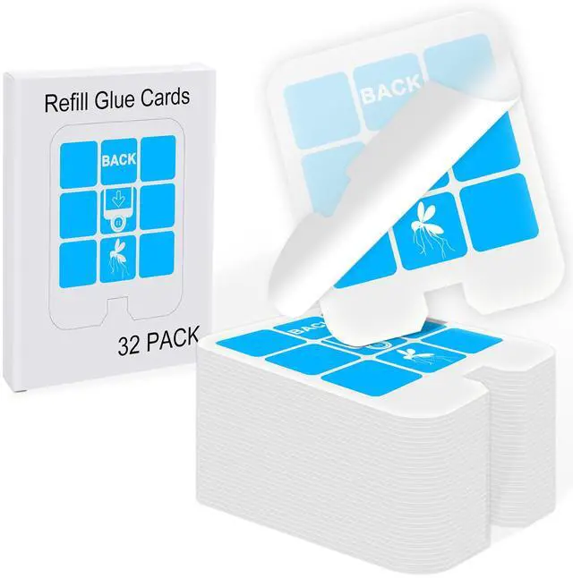 Main image of 32 Pack Refill Glue Cards, Saferr Home Fly Trap Refill Compatible with Saferr Home SH502, S23005-06 and Dynatrap DT3005W Dot Indoor Fly Trap Plug-in Insect Trap Replacement Mosquito Sticky Glue Boards