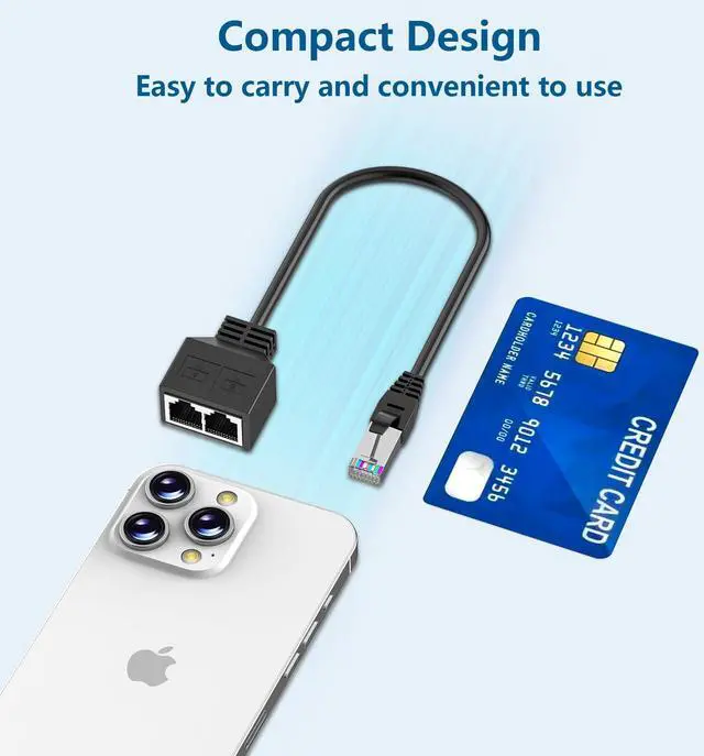 Alt view image 4 of 7 - RJ45 1 Male to 2 x Female LAN Splitter Network Adapter Cable Suitable Super Cat5, Ethernet Splitter Cable Suitable Super Cat5e, Cat6, Cat7 Cat 8 LAN Ethernet Socket Connector Adapter
