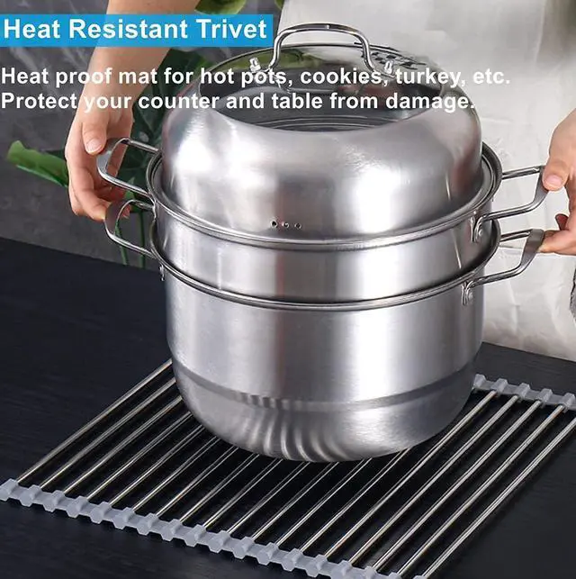 Alt view image 6 of 7 - Extra Large 20.5"x13.7" Roll Up Dish Drying Rack Over The Sink Dish Drainer for Kitchen Counter, Sink Drying Rack Drying Mat Folding Rack Kitchen Sink Organizer Home Essentials