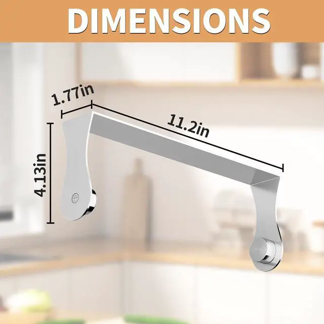 Alt view image 6 of 7 - Paper Towel Holder Under Cabinet, Wall Mount Paper Towel Holder for Kitchen Bathroom, Stainless Steel, Adhesive or Screws, Silver
