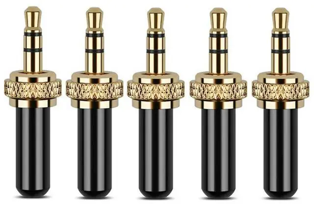 Alt view image 3 of 3 - 5Pcs 3.5Mm Plugs l Connector Mini 3.5Mm Screw Lock Stereo Jack Plug With M6 Internal Thread