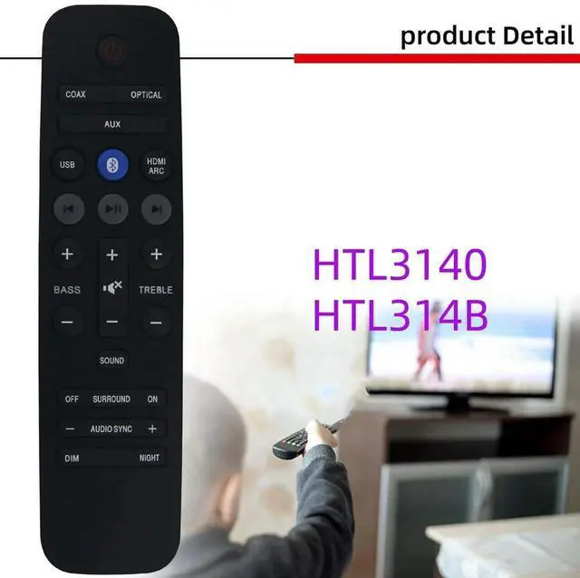 Alt view image 3 of 3 - Remote Control Replacement for Home Theatre Soundbar A1037 26BA 004 HTL3140B HTL3140 Htl3110B Htl3110