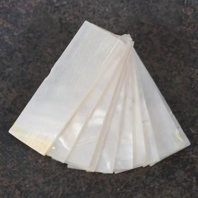 Main image of 10Pcs Inlay Material White Mother of Pearl Shell Blanks Sheet Rectangle Inlay Material for Guitar