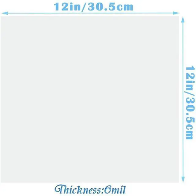 Alt view image 3 of 3 - 20Pcs Clear Mylar Stencil Sheets 12 inch Blank Stencil Material Sheets,for Compatible & Silhouette Cutting