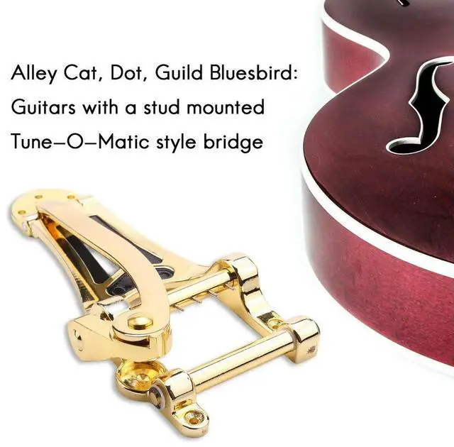 Alt view image 2 of 3 - Vibrato Bridge Tailpiece B7 Jazz Guitar for Gibson Bigsby ES355 EpGold