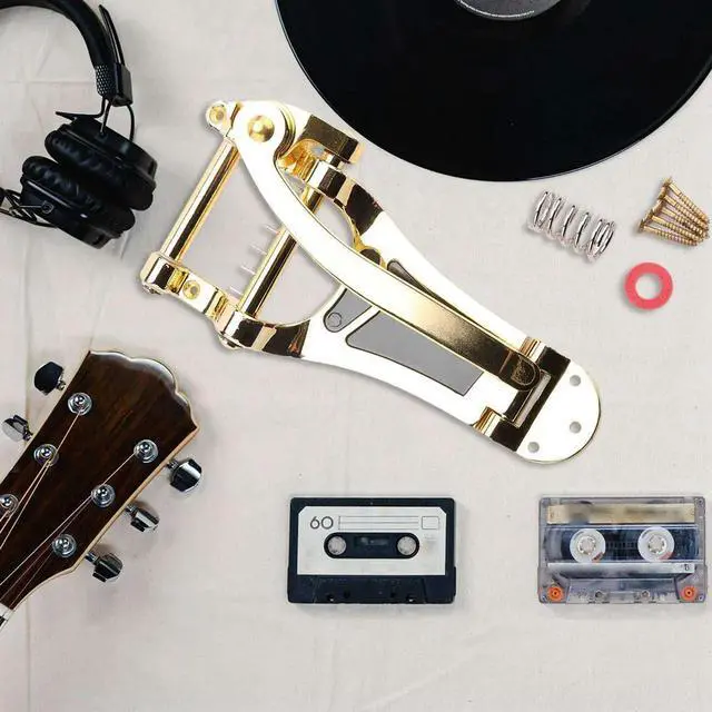 Alt view image 3 of 3 - Vibrato Bridge Tailpiece B7 Jazz Guitar for Gibson Bigsby ES355 EpGold
