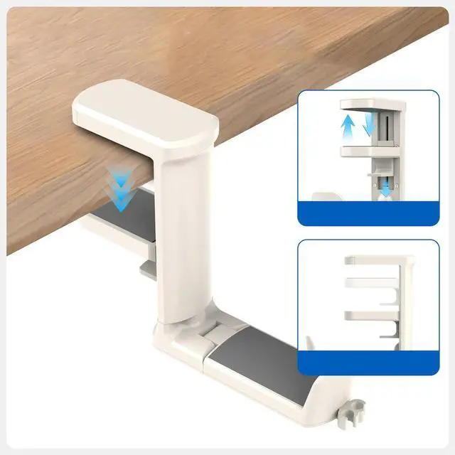 Alt view image 2 of 3 - 4 in 1 Clamp-On Detachable Pen Cup Holder with 2 Wire Holes Desktop Organizer for Cups Phones Pens Desktop Accessories