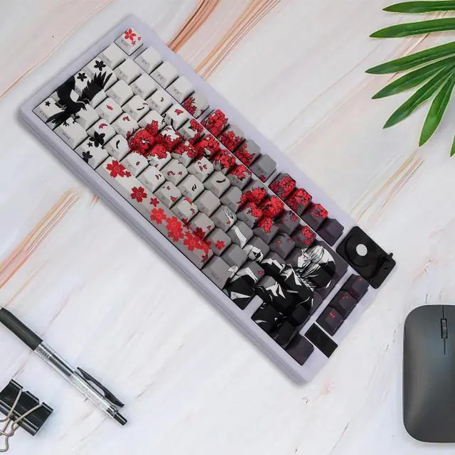Alt view image 2 of 3 - 129 Key Raven Sakura Keycap Set Dye Sub Keycaps PBT Keycaps Keyboard Caps Anime Keycaps Mechanical Keyboard Accessories
