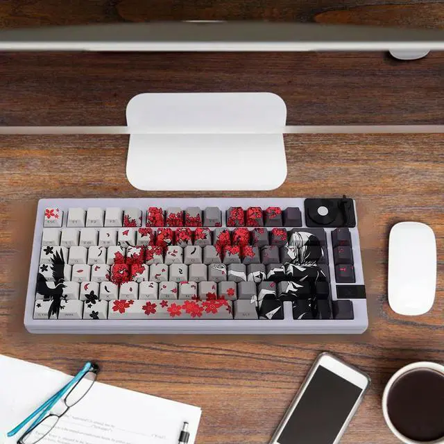 Alt view image 3 of 3 - 129 Key Raven Sakura Keycap Set Dye Sub Keycaps PBT Keycaps Keyboard Caps Anime Keycaps Mechanical Keyboard Accessories