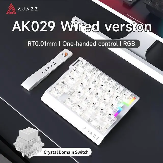 Main image of AJAZZ AK029 One Handed Gaming Keyboard, 8Khz Polling, 29 Keys Rapid Fast Wired Keyboard, SOCD & DKS, Magnetic Switch, Adjustable Actuation, RGB Backlits, Aluminum Plate