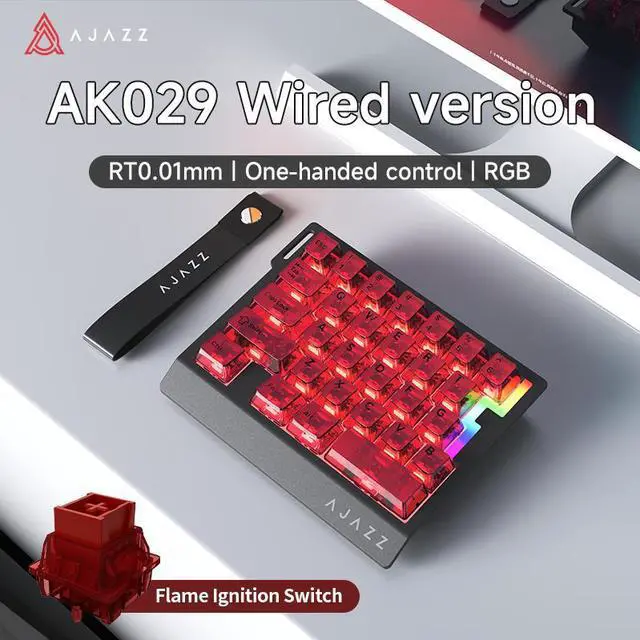 Main image of AJAZZ AK029 One Handed Gaming Keyboard, 8Khz Polling, 29 Keys Rapid Fast Wired Keyboard, SOCD & DKS, Magnetic Switch, Adjustable Actuation, RGB Backlits, Aluminum Plate
