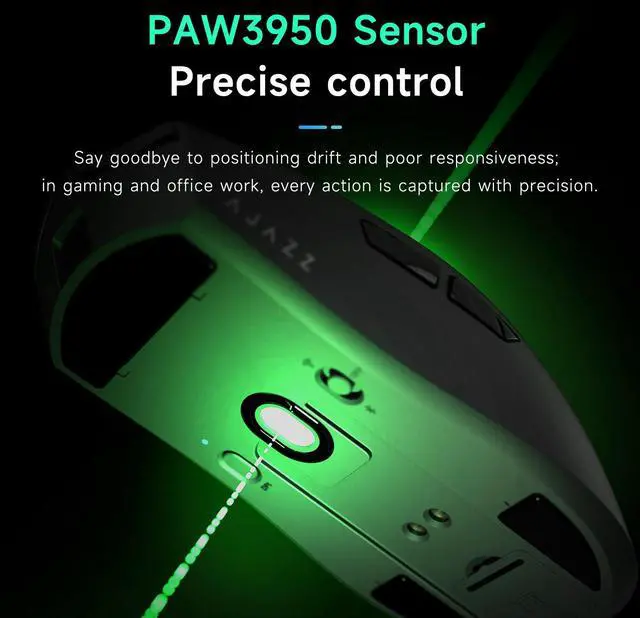 Alt view image 5 of 7 - AJAZZ AJ139P NL V3 Ultra Star Flash Esports Mouse Magnetic Base with Dual 8K PAW3950 Low Latency Long Pull (Black)