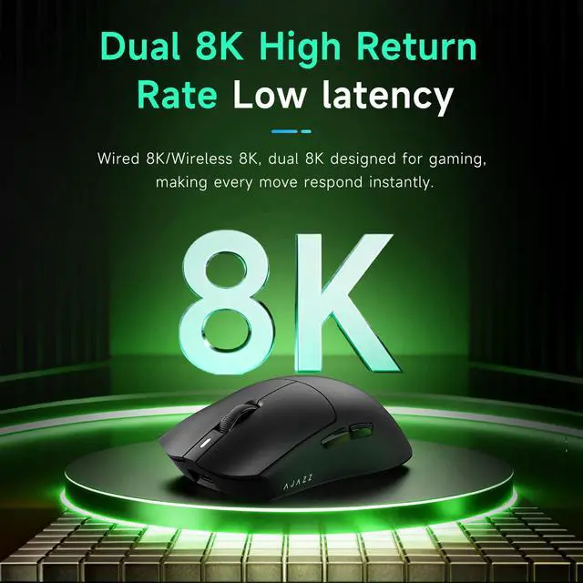 Alt view image 4 of 7 - AJAZZ AJ139P NL V3 Ultra Star Flash Esports Mouse Magnetic Base with Dual 8K PAW3950 Low Latency Long Pull (Black)