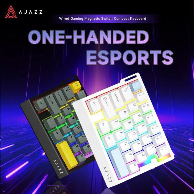 Alt view image 2 of 7 - AJAZZ AK029 One Handed Gaming Keyboard, 8Khz Polling, 29 Keys Rapid Fast Wired Keyboard, SOCD & DKS, Magnetic Switch, Adjustable Actuation, RGB Backlits, Aluminum Plate