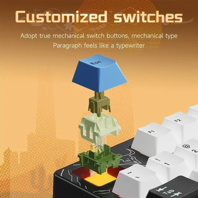 Alt view image 5 of 7 - Ajazz AK35I V4 Customizable Wireless Gaming Mechanical Keyboard, Wired/Wireless 2.4G/BT, Gasket Structure, 10000mAh Battery, Full-Color RGB, 1.14-inch Color Screen, Knob, Multi-Function Keys.