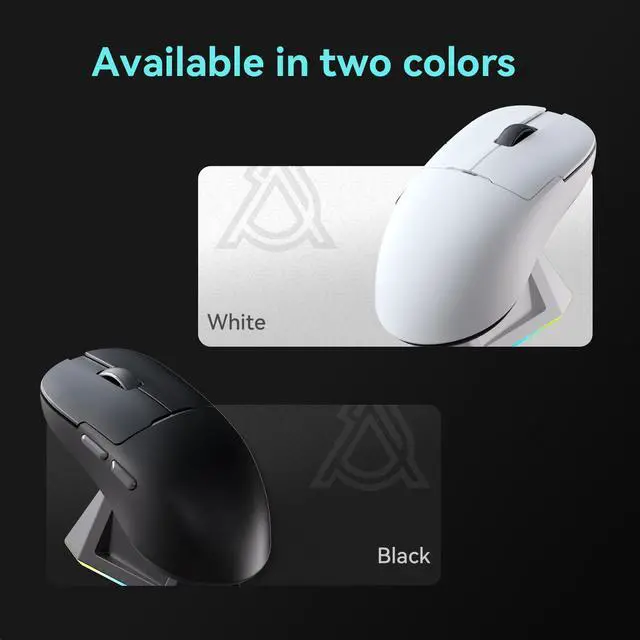 Alt view image 2 of 7 - AJAZZ AJ159P MC Tri-Mode Gaming Mouse, 12000 DPI, 56g Ultra-Light, Magnetic RGB Charging Base, Programmable 6 Buttons, Ergonomic Design, Suitable for Desktop and Laptop Computers