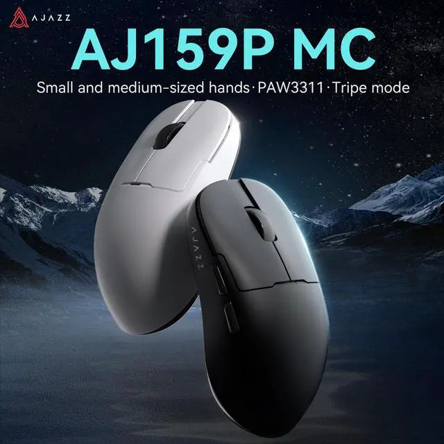 Main image of AJAZZ AJ159P MC Tri-Mode Gaming Mouse, 12000 DPI, 56g Ultra-Light, Magnetic RGB Charging Base, Programmable 6 Buttons, Ergonomic Design, Suitable for Desktop and Laptop Computers