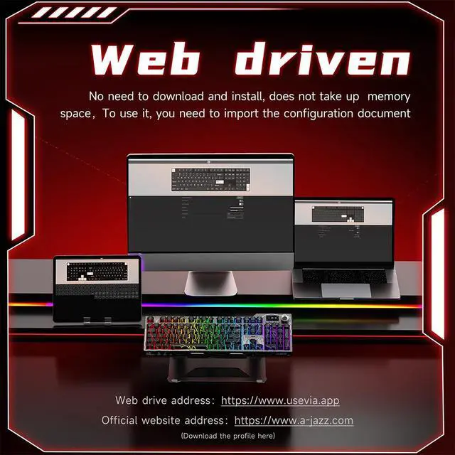 Alt view image 4 of 7 - Ajazz AK35I V4 Customizable Wireless Gaming Mechanical Keyboard, Wired/Wireless 2.4G/BT, Gasket Structure, 10000mAh Battery, Full-Color RGB, 1.14-inch Color Screen, Knob, Multi-Function Keys.