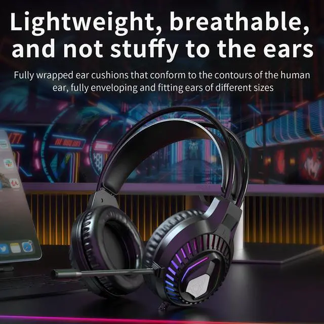 Alt view image 3 of 7 - AJAZZ AT120 Set: Gaming keyboard, mouse, and headset combo, with RGB breathing light effect, 3D surround sound, wired keyboard and mouse, full-size mechanical keyboard, computer gaming equipment