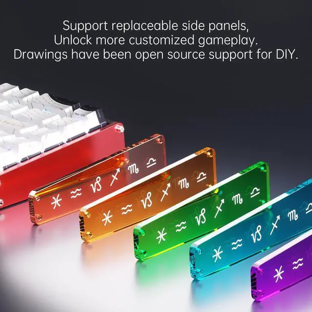 Alt view image 3 of 7 - AJAZZ ALUX68 Aluminum Alloy CNC Magnetic Axis Wired Keyboard RT0.01 TTC,Magnetic grain switch / Kotec Switch / Aquarius Magnetic Switch Gradient Red--Magnetic grain switch