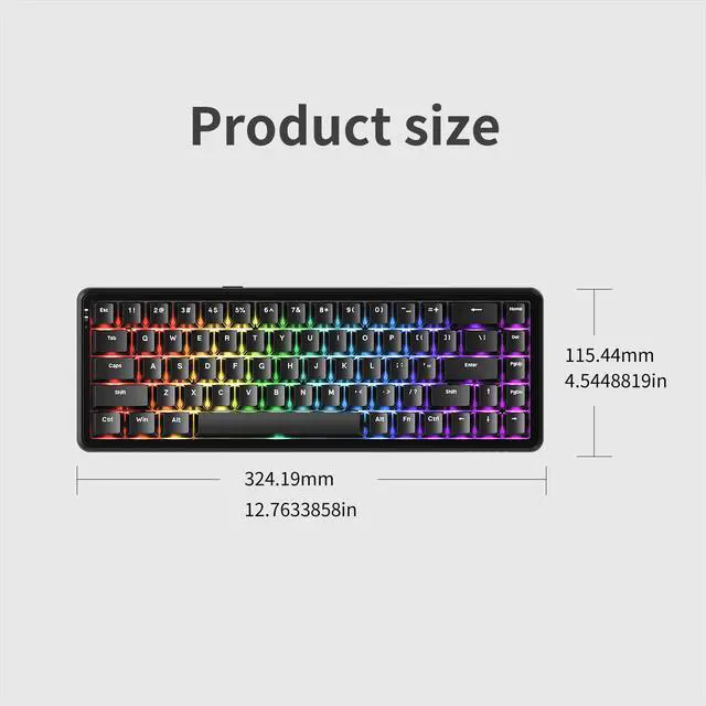 Alt view image 6 of 7 - AJAZZ AK680 MAX Trie-mode 8+1K Hall Sensor Chip Gaming Magnetic Shaft Keyboard 68-Key Full-Key Hot-Swappable Custom Mechanical Keyboard Mixed Color Lighting Portable Compact RGB Lights