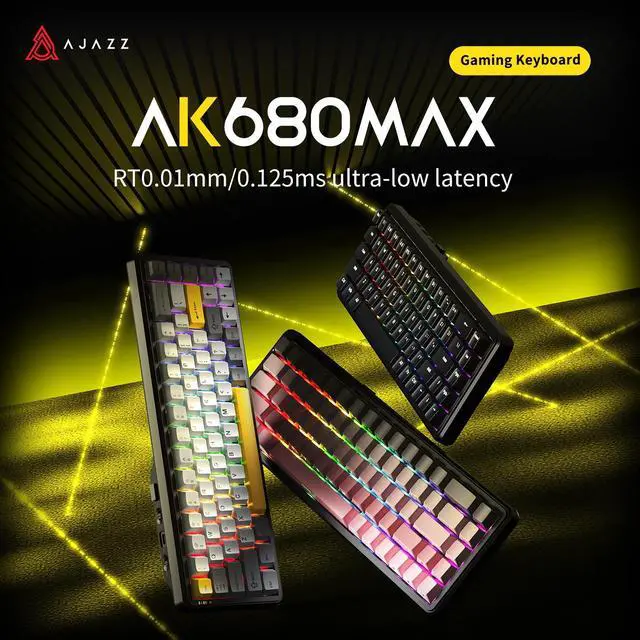 Main image of AJAZZ AK680 MAX Trie-mode 8+1K Hall Sensor Chip Gaming Magnetic Shaft Keyboard 68-Key Full-Key Hot-Swappable Custom Mechanical Keyboard Mixed Color Lighting Portable Compact RGB Lights