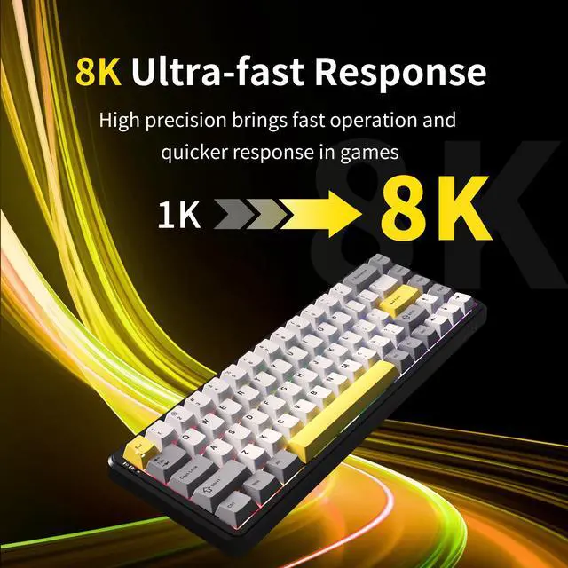 Alt view image 2 of 7 - AJAZZ AK680 MAX Trie-mode 8+1K Hall Sensor Chip Gaming Magnetic Shaft Keyboard 68-Key Full-Key Hot-Swappable Custom Mechanical Keyboard Mixed Color Lighting Portable Compact RGB Lights