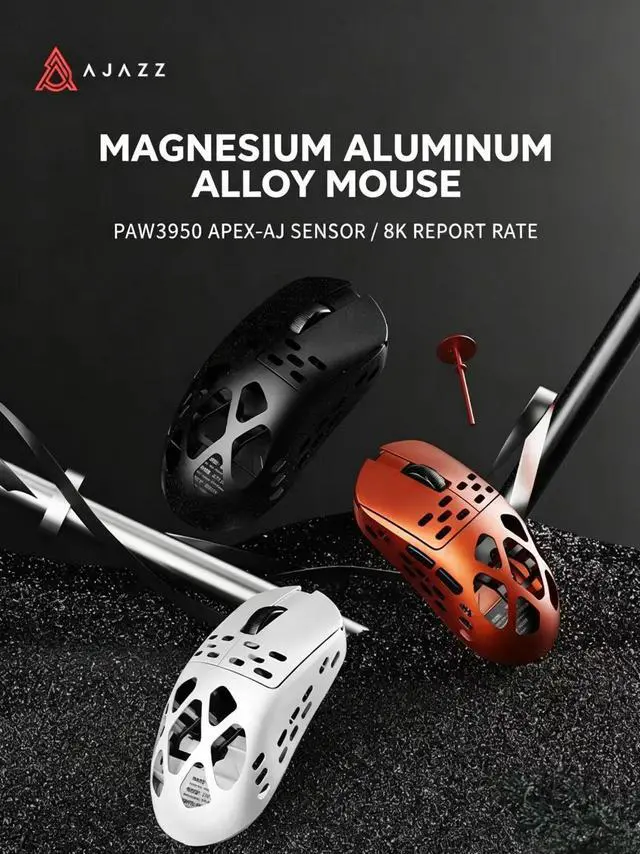 Alt view image 2 of 6 - AJAZZ AM3 MAX Tri-mode Magnesium-aluminum alloy Mouse, PAW3950 APEX-AJ sensor, High-precision Tracking, 49g Lightweight design, 350mAh Lithium Battery, Long battery life, Ergonomic design