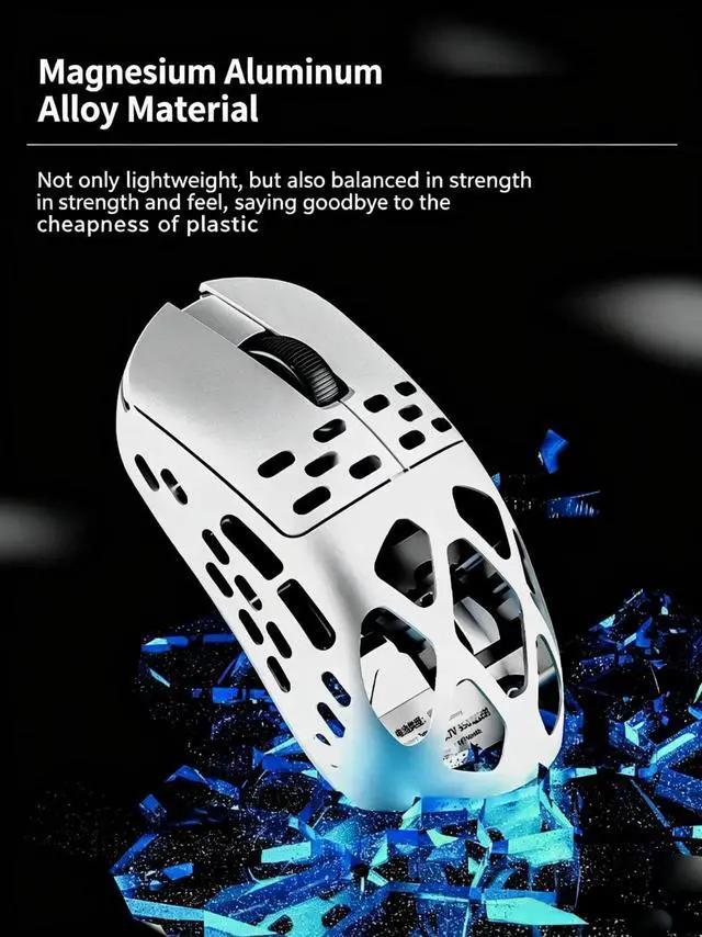 Alt view image 4 of 6 - AJAZZ AM3 MAX Tri-mode Magnesium-aluminum alloy Mouse, PAW3950 APEX-AJ sensor, High-precision Tracking, 49g Lightweight design, 350mAh Lithium Battery, Long battery life, Ergonomic design