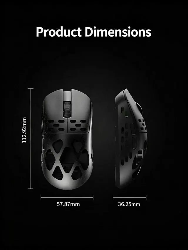 Alt view image 6 of 6 - AJAZZ AM3 MAX Tri-mode Magnesium-aluminum alloy Mouse, PAW3950 APEX-AJ sensor, High-precision Tracking, 49g Lightweight design, 350mAh Lithium Battery, Long battery life, Ergonomic design