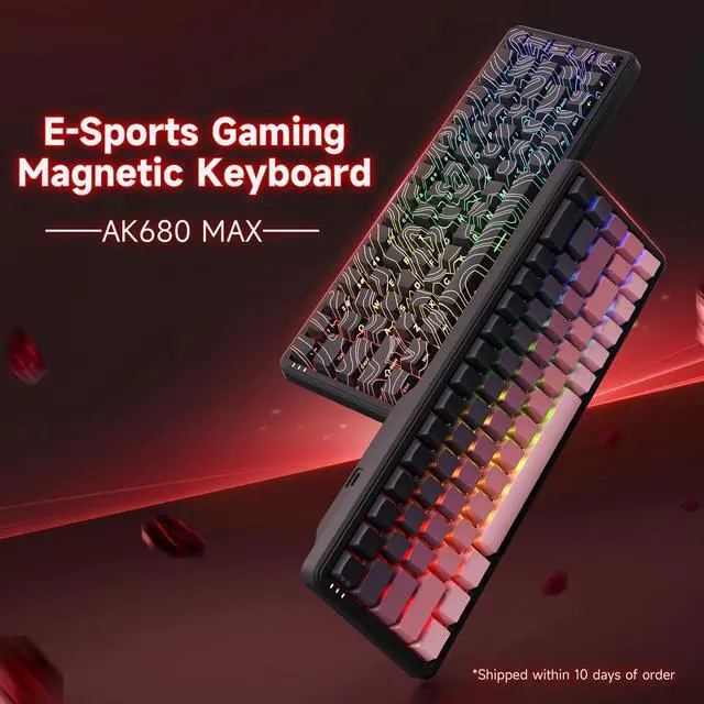 Alt view image 2 of 7 - AJAZZ AK680 MAX Wired Gaming Mechanical Keyboard Full-Key Hot-Swappable Custom RGB backlight Mechanical Keyboard