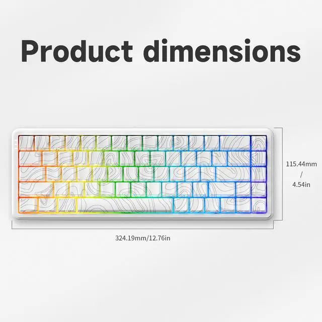 Alt view image 7 of 7 - AJAZZ AK680 MAX Wired Gaming Mechanical Keyboard Full-Key Hot-Swappable Custom RGB backlight Mechanical Keyboard