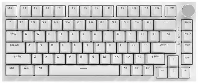 Main image of Ajazz AK820 Wired Single-Mode Mechanical Keyboard 75% Compact Layout, Metal Knob, Gasket Mount Structure, Full Hot-Swappability Ideal for Office and Daily Use White-Blue Switch