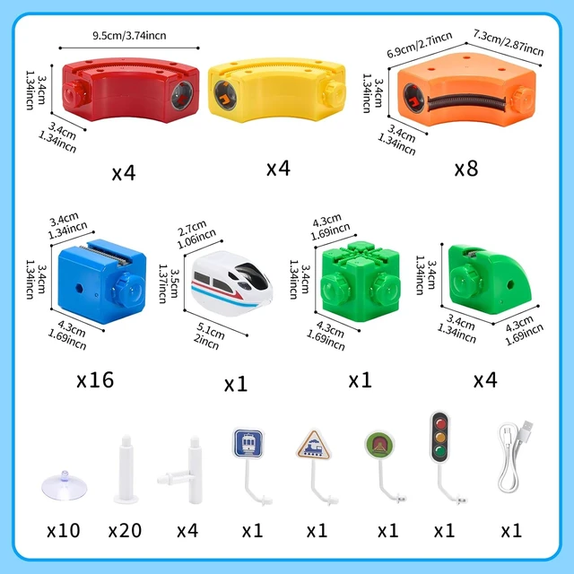 Alt view image 5 of 7 - 51PCS Magic 3D Cube Track Train Set, USB Rechargeable Electric Building Block Rail Track, DIY STEM Educational Toy, Christmas Birthday Gift for Kids Boys Girls
